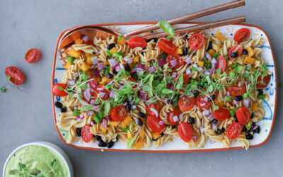 Mexican black bean pasta salad